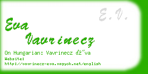 eva vavrinecz business card